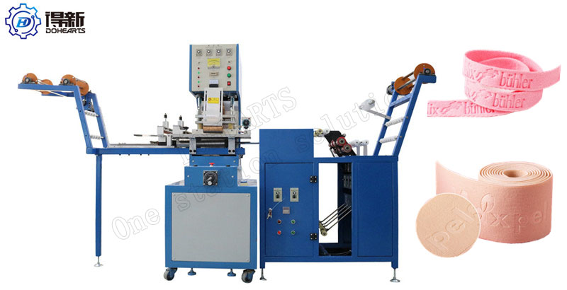 automatic high frequency elastic webbing tape logo embossed machine