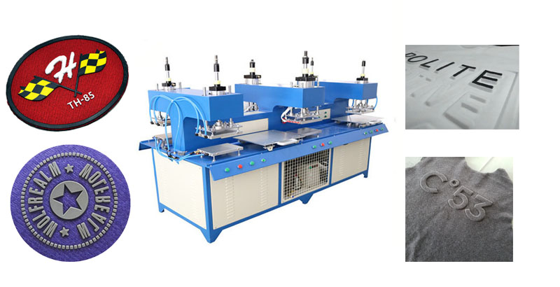 Soft Silicone brand embossing machinery on clothes